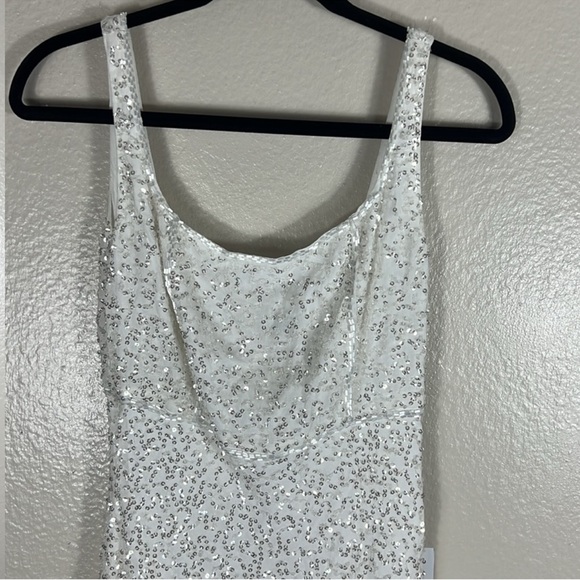 RIXO Ronan Mini Dress Squiggle Sequin Ivory - Picture 9 of 13